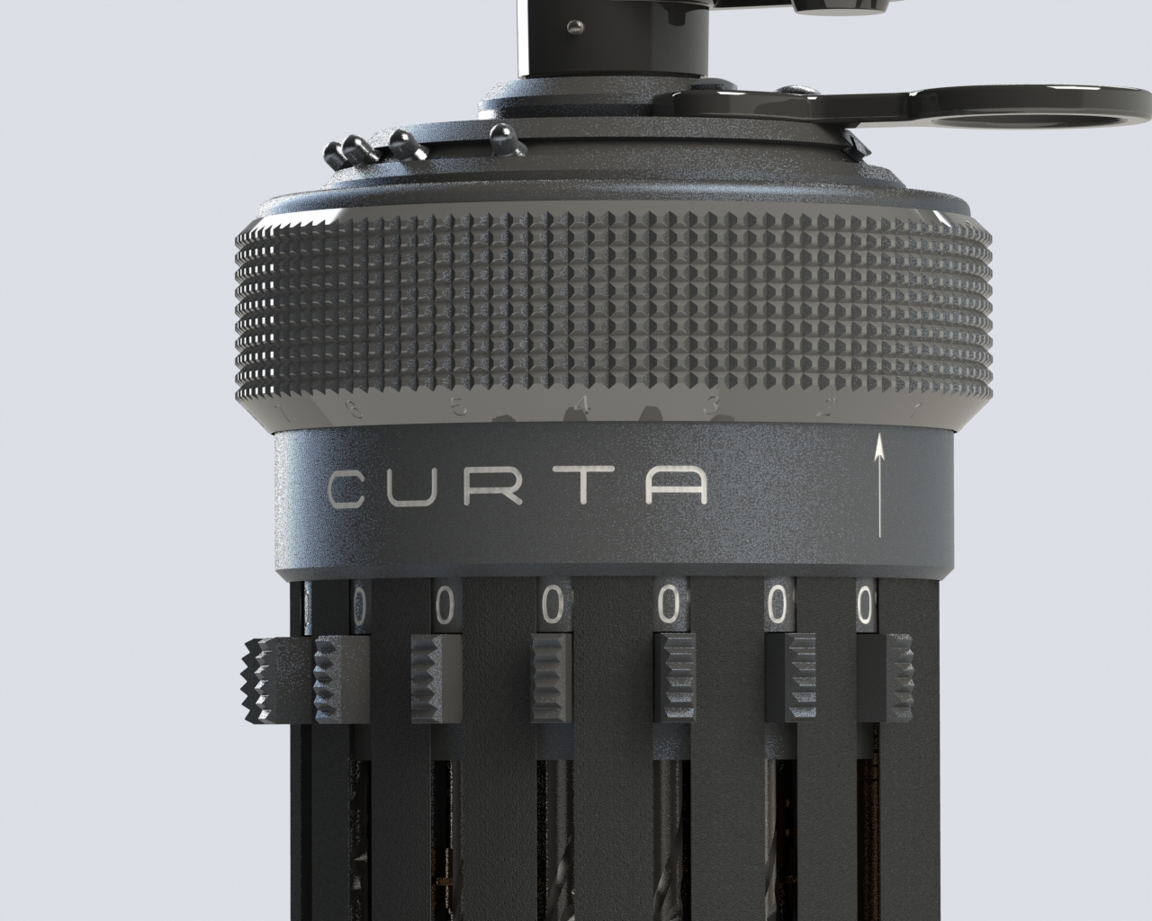 curta手持机械式计算机器3d图纸(type 1 ca 1930) solidworks设计(更