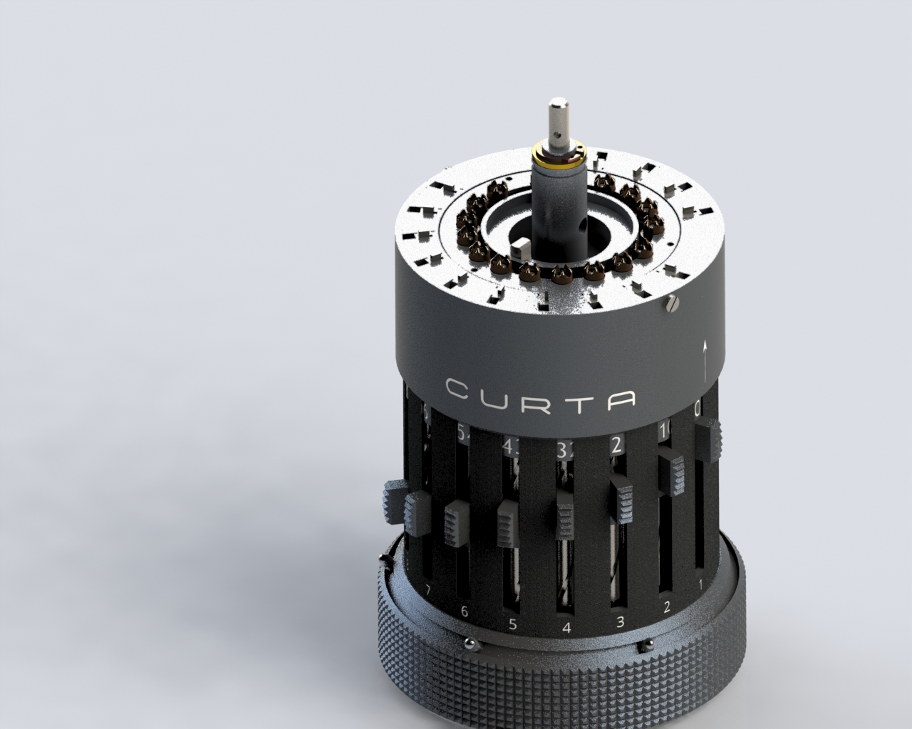 curta手持机械式计算机器3d图纸(type 1 ca 1930) solidworks设计(更