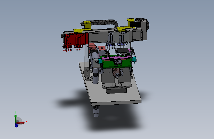 B3986 流水线机台工位机架 机架非标设备框架台架 Solidworks 2018 模型图纸下载 懒石网