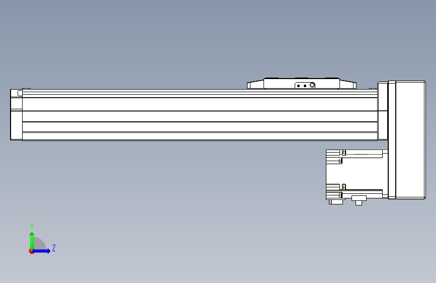 TPA GCR系列滚珠丝杠直线轴内置导轨-TPA-GCR-80-1610C-L250-MP-M40-N3 左侧视图