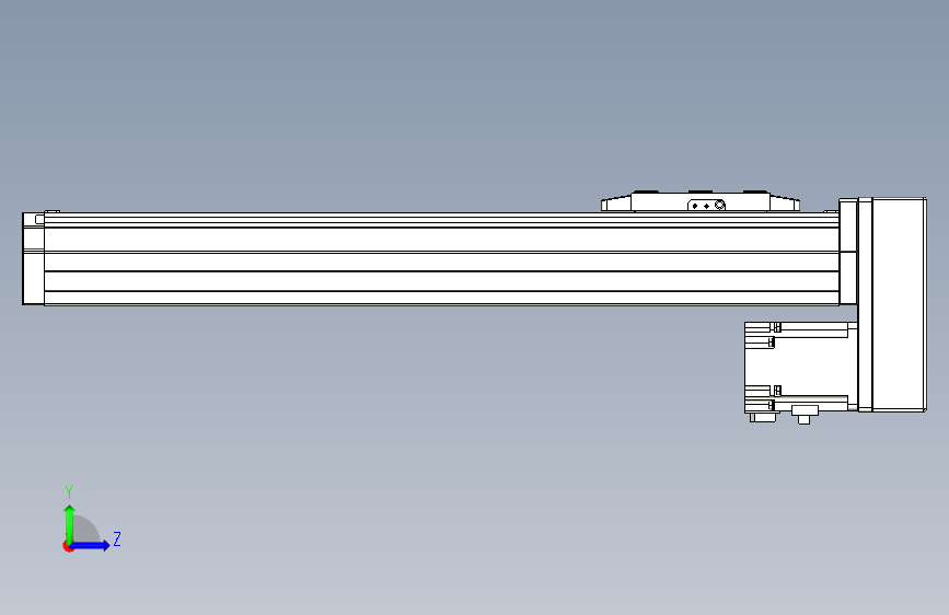 TPA GCR系列滚珠丝杠直线轴内置导轨-TPA-GCR-80-1610C-L350-MP-M40-N3 左侧视图