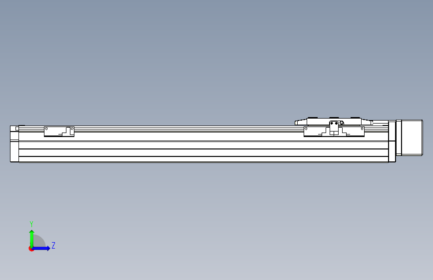 TPA GCR系列滚珠丝杠直线轴内置导轨-TPA-GCR-80-1610C-L450-ML-M20-N3 左侧视图