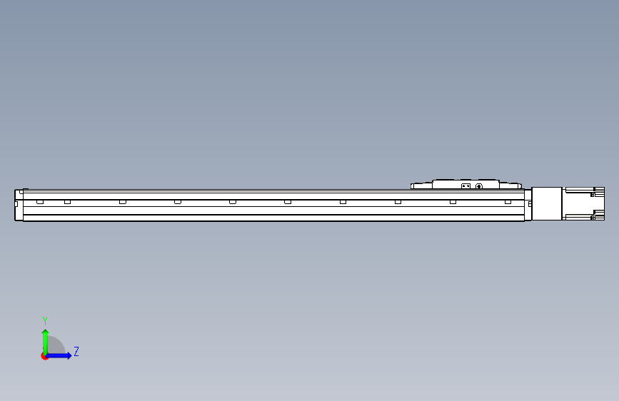 TPA GCR系列滚珠丝杠直线轴内置导轨-TPA-GCR-120-1610C-L700-M-M40-N3 左侧视图