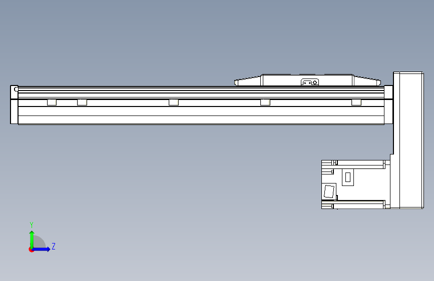 TPA GCR系列滚珠丝杠直线轴内置导轨-TPA-GCR-150-2010C-L350-MP-M75-N3 左侧视图
