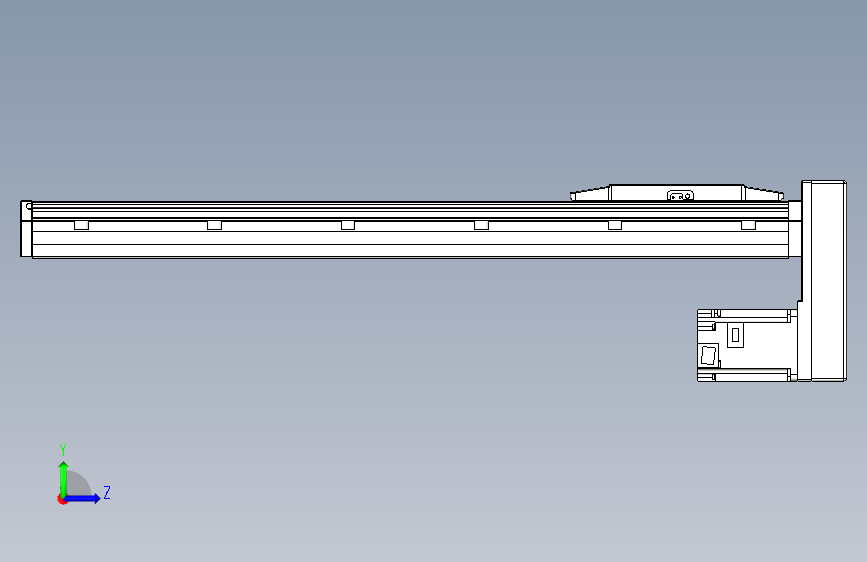 TPA GCR系列滚珠丝杠直线轴内置导轨-TPA-GCR-150-2010C-L600-MP-M75-N3 左侧视图