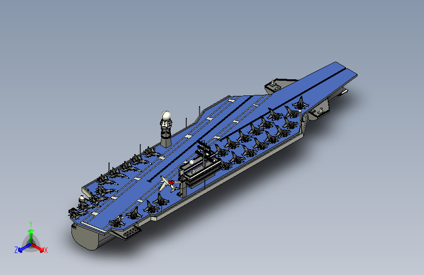 辽宁号航空母舰三维ProE5.0带参