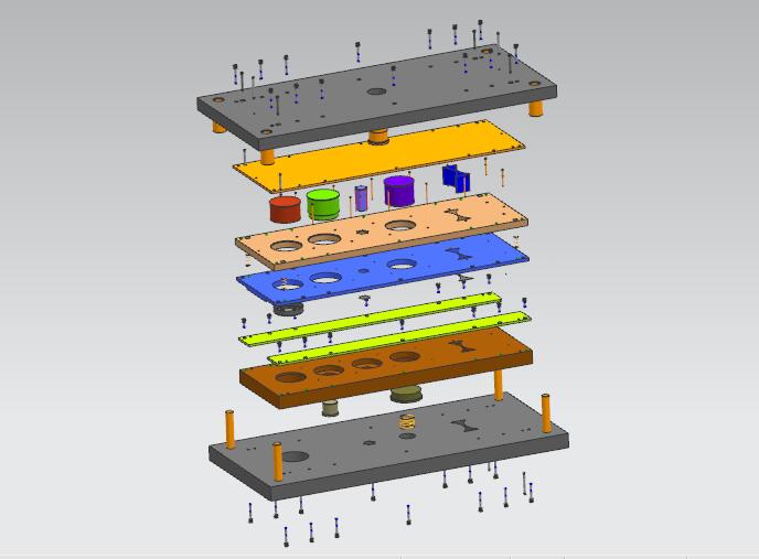 端盖级进模(CAD图+UG三维+工作动画)