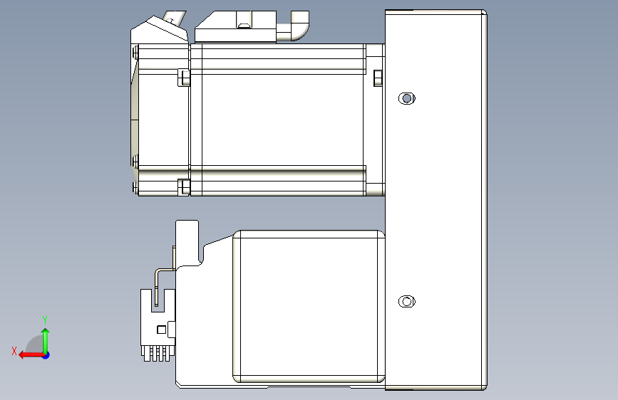 TPA HNB系列皮带直线轴半封闭可选导轨-TPA-HNB-105D-90-L2500-RU-C-P20-N3 背面视图