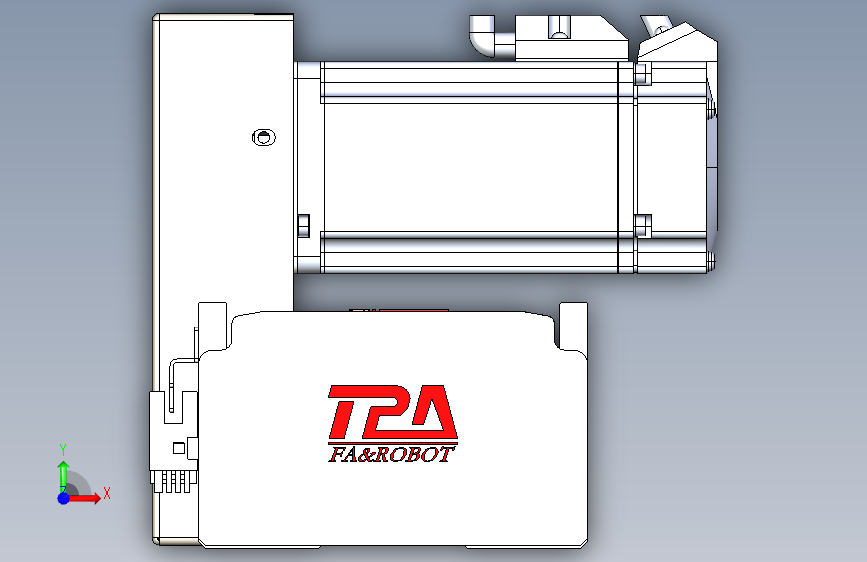 TPA HNB系列皮带直线轴半封闭可选导轨-TPA-HNB-110D-90-L400-RU-Y-P40-N3 正面视图