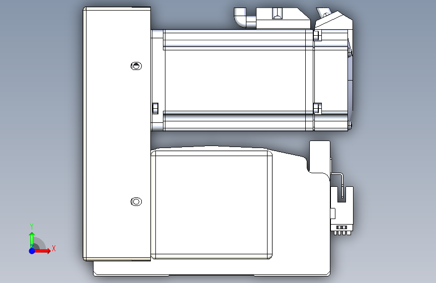 TPA HNB系列皮带直线轴半封闭可选导轨-TPA-HNB-140D-120-L1550-LU-C-P40-N3 正面视图