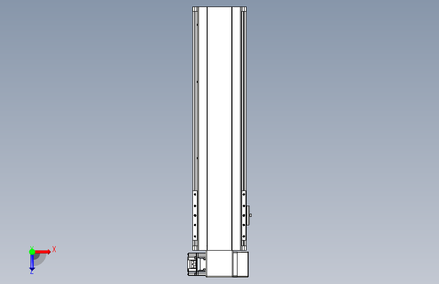 TPA HNB系列皮带直线轴半封闭可选导轨-TPA-HNB-140D-120-L400-RP-Y-P40-N3 俯视图