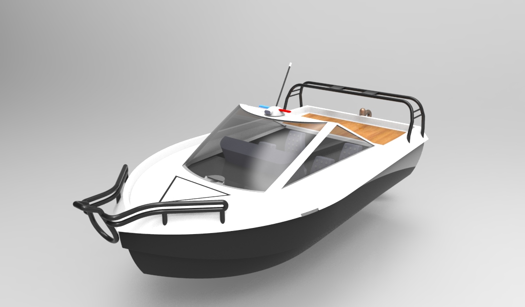 58--简易快艇模型3D图纸【三三素材】