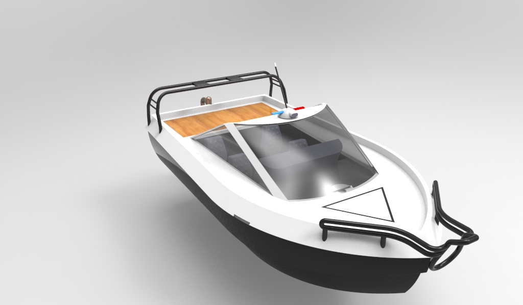 58--简易快艇模型3D图纸【三三素材】