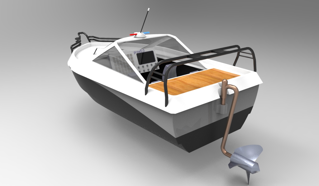 58--简易快艇模型3D图纸【三三素材】