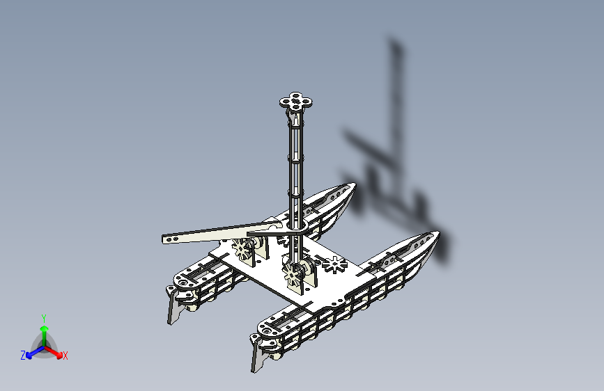 93---自制简易双体帆船结构图纸【三三素材】