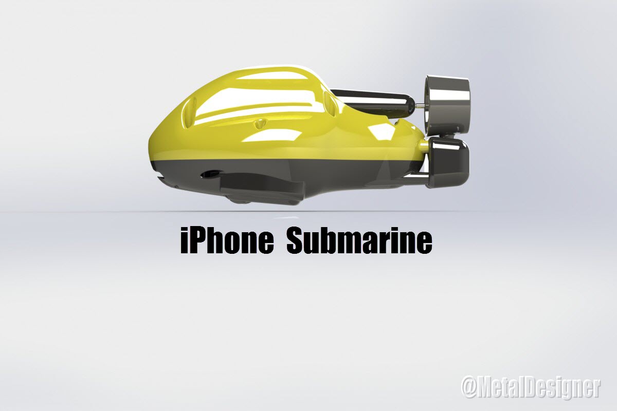 iPhone手机专用迷你潜艇三维建模图纸 solidworks设计