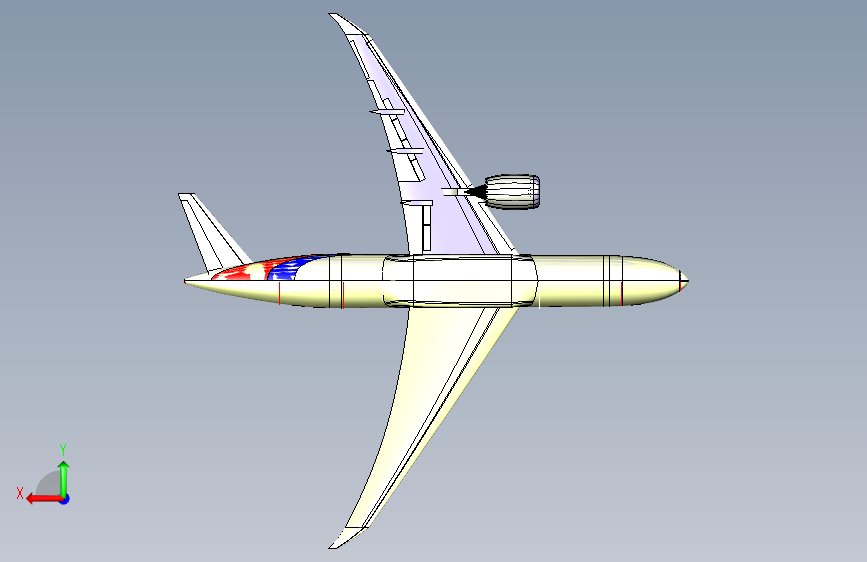catia绘制波音飞机曲面绘制过程三维CATIA 背面视图