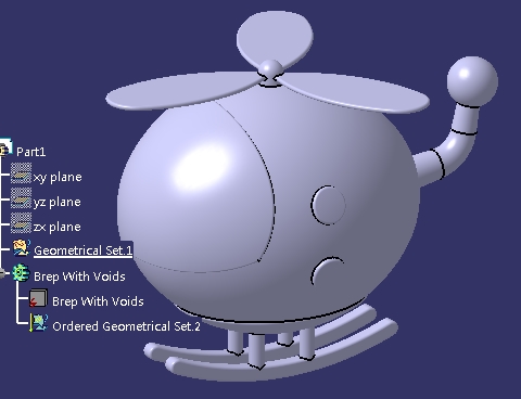 catia可爱的直升机模型