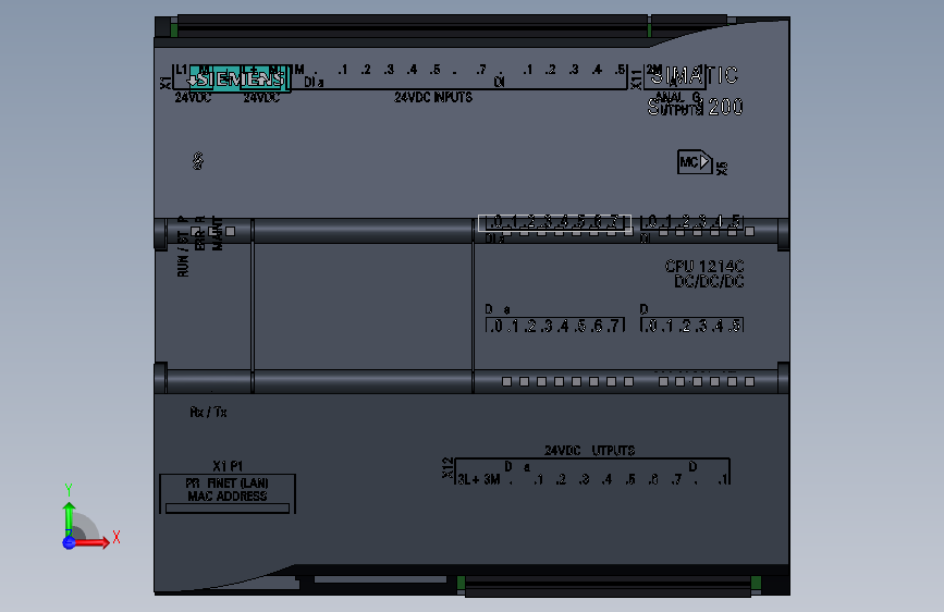 S71200西门子PLC绘制模型63620 正面视图