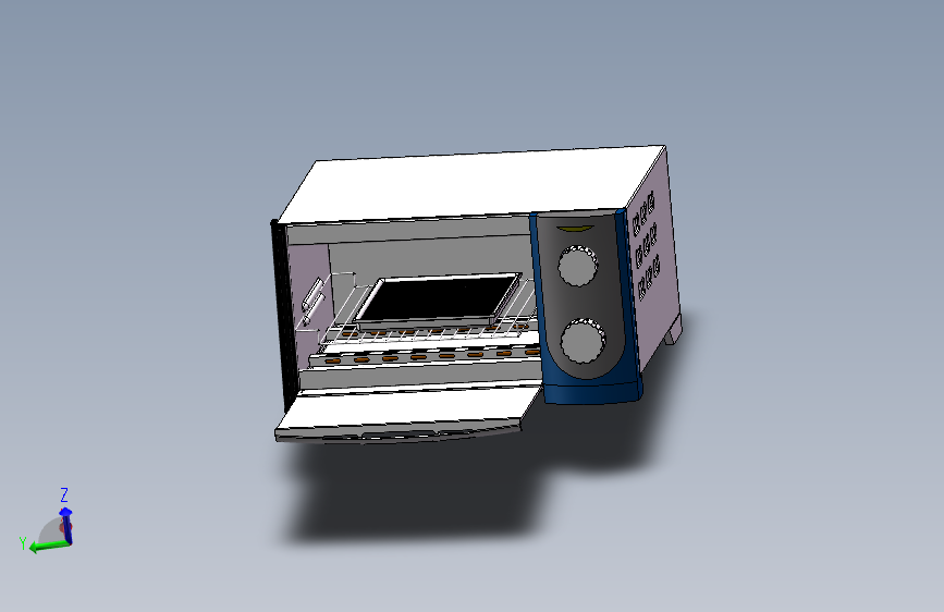 家用电器微波炉烤箱模型三维SW模型