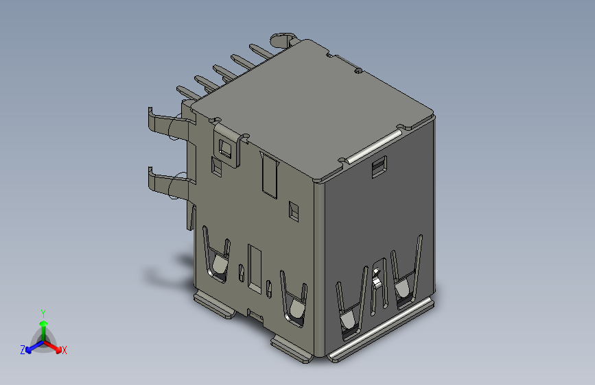 双层usb_stp3D结构图