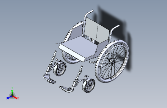 新型轮椅设计三维IGS