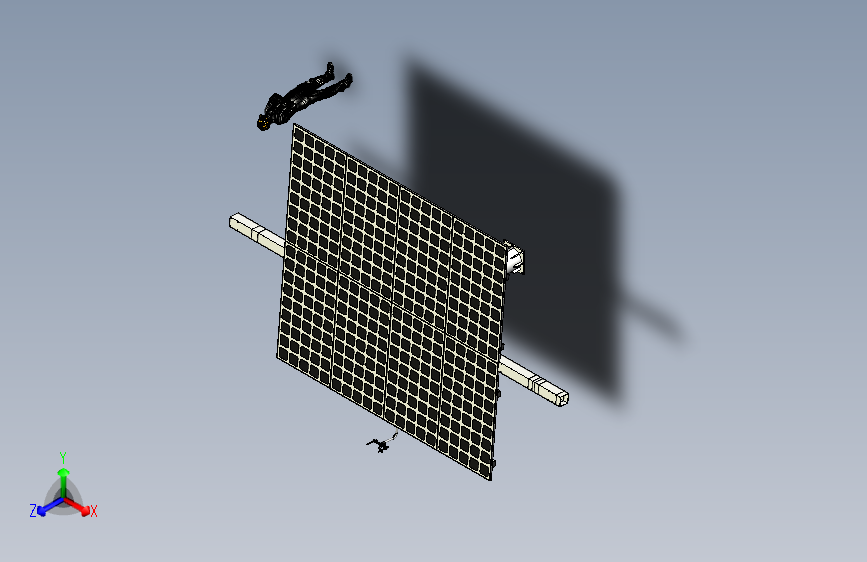 5.6 kW 两轴太阳能跟踪器,采用 700 W 双面太阳能电池板 主视图