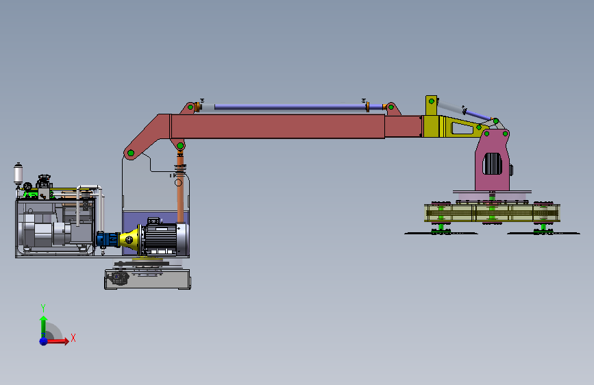 车载绿篱修剪机设计(SW+CAD+说明书) 正面视图