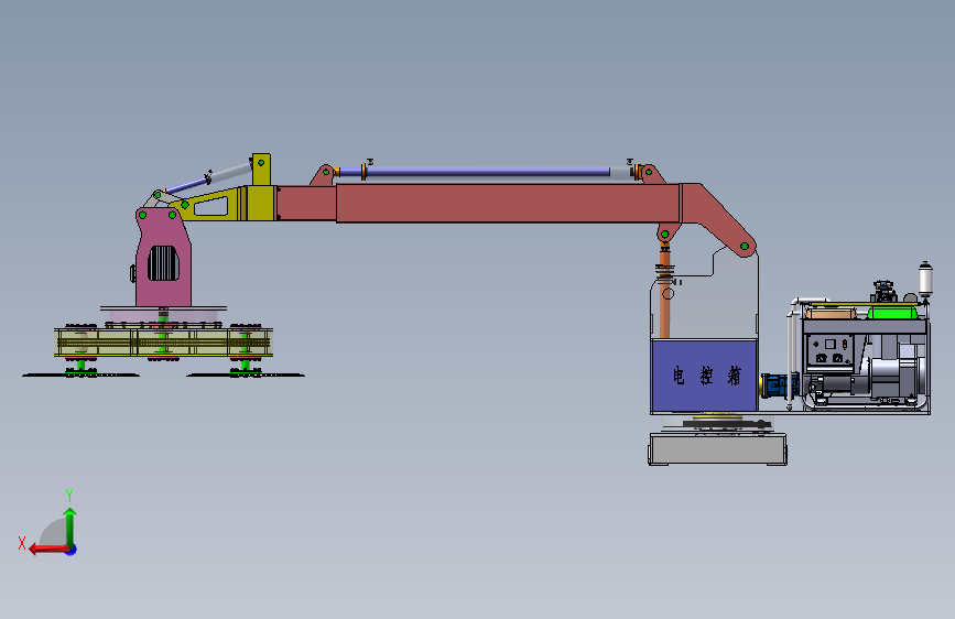车载绿篱修剪机设计(SW+CAD+说明书) 背面视图