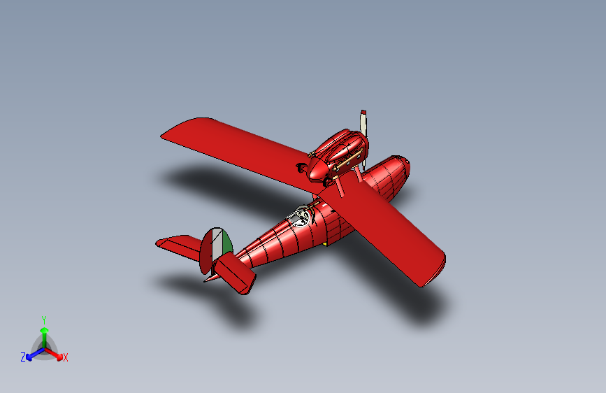 红猪水上飞机三维图