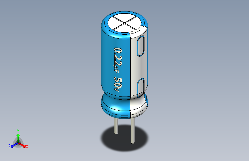 0.22uF 50V electr 5 x11mm -P.diameter 2.5 mm-Blue-White.rar
