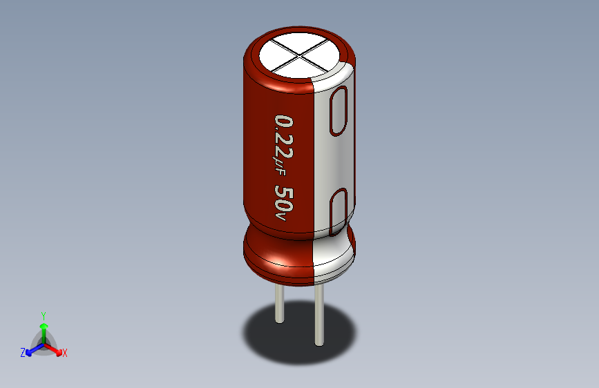 0.22uF 50V electr 5 x11mm -P.diameter 2.5 mm-Brown-White.rar