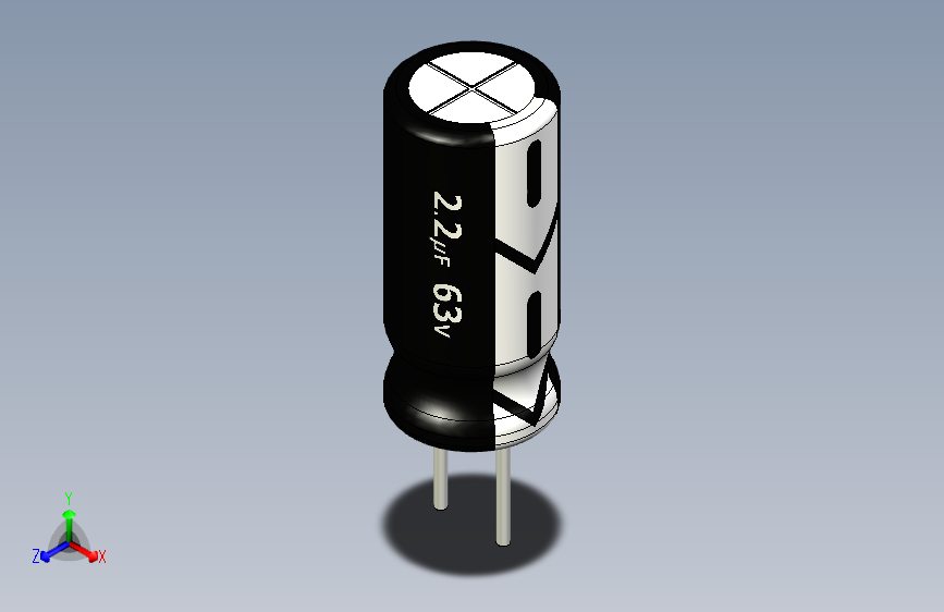 2.2uF 63V electr 5 x11mm -P.diameter 2.5 mm-Black-White