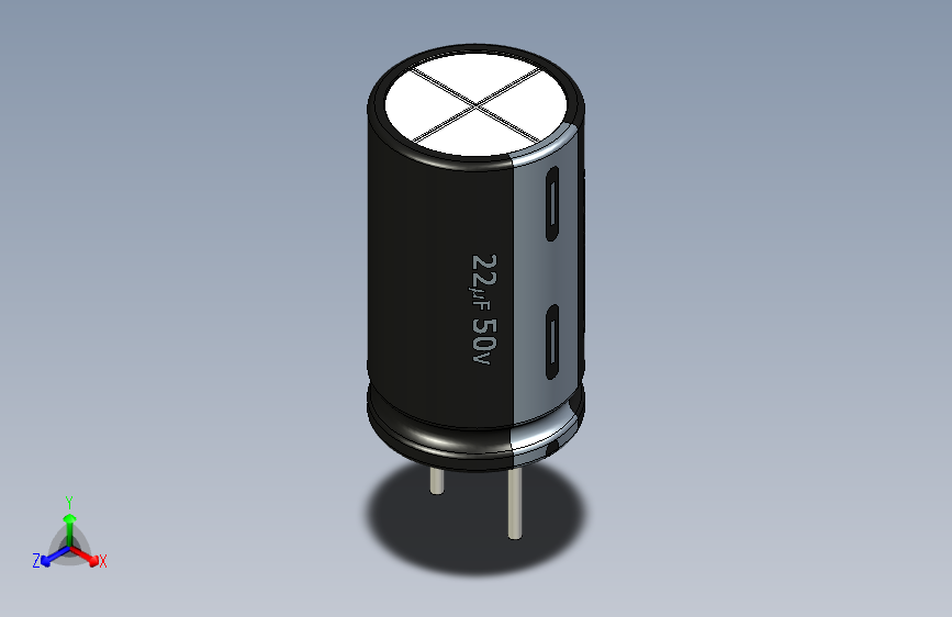 22uF 50V electr -6.3x11mm -P.diameter 3.2mm