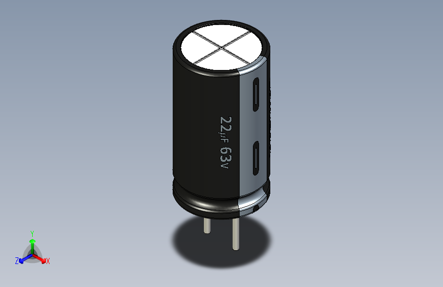 22uF 63V electr -6x11mm -P.diameter 2.5mm