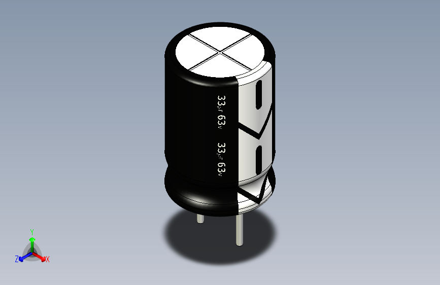 33uF 63V electr 8 x12mm -P.diameter 4mm-Black-White