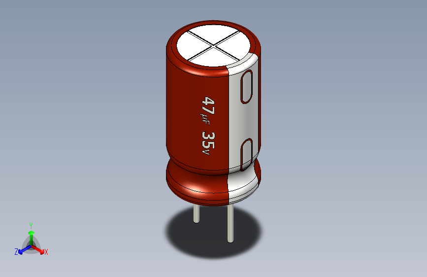47uF 35V electr 6.3 x11mm -P.diameter 3.2mm-Brown-White