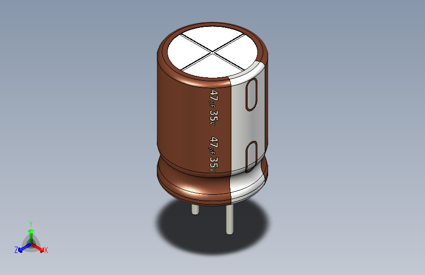 47uF 35V electr 8 x11mm  -P.diameter 3.5mm-Brown-1-White