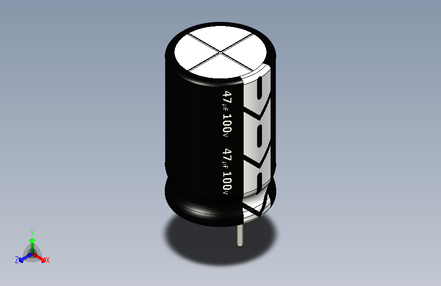 47uF 100V electr 10 x16mm  -P.diameter 5mm-Black-White