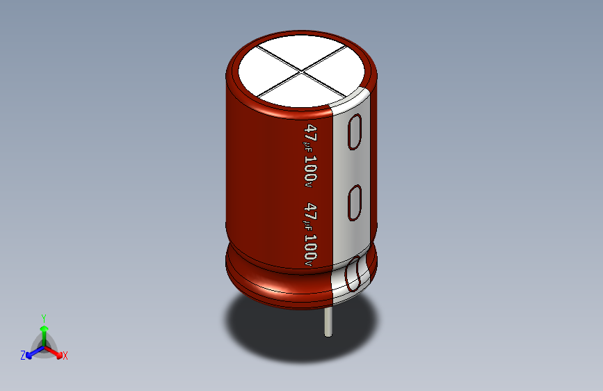 47uF 100V electr 10 x16mm  -P.diameter 5mm-Brown-White