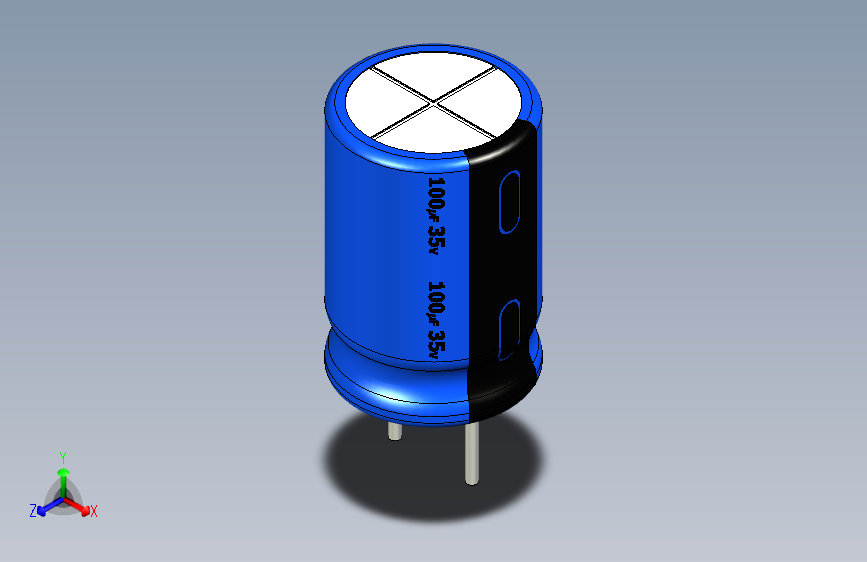 100uF 35V electr 8 x12mm -P.diameter 4mm-Blue-Black