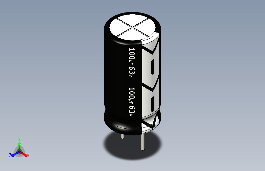 100uF 63V electr 8 x16mm -P.diameter 4mm-Black-White