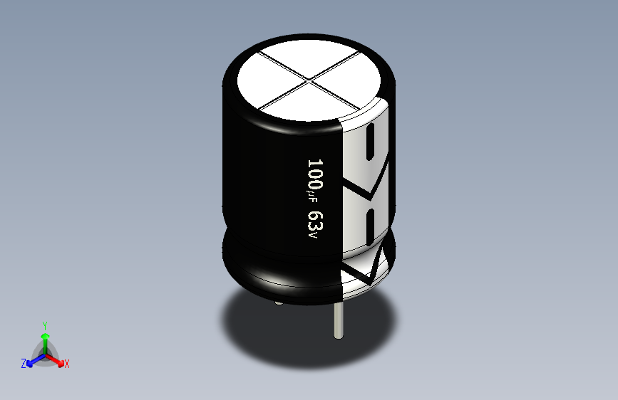 100uF 63V electr 9.5 x12mm -P.diameter 4.6mm-Black-White