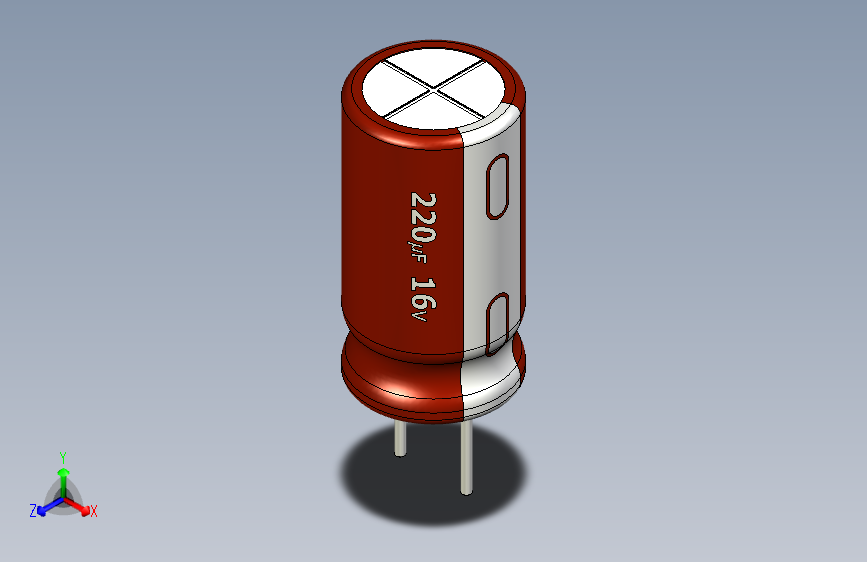 220uF 16V electr 6.3 x12mm -P.diameter 3.2mm-Brown-Whitek