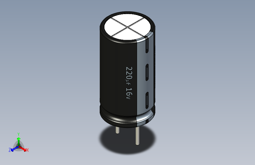 220uF 16V electr -6.3x12mm -P.diameter 3.2mm