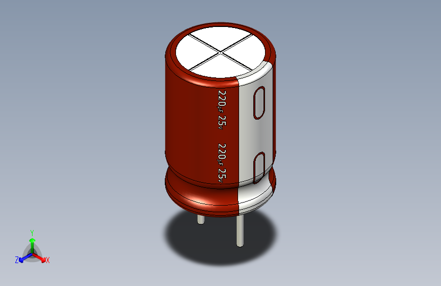 220uF 25V electr 8 x12mm -P.diameter 4mm-Brown-White