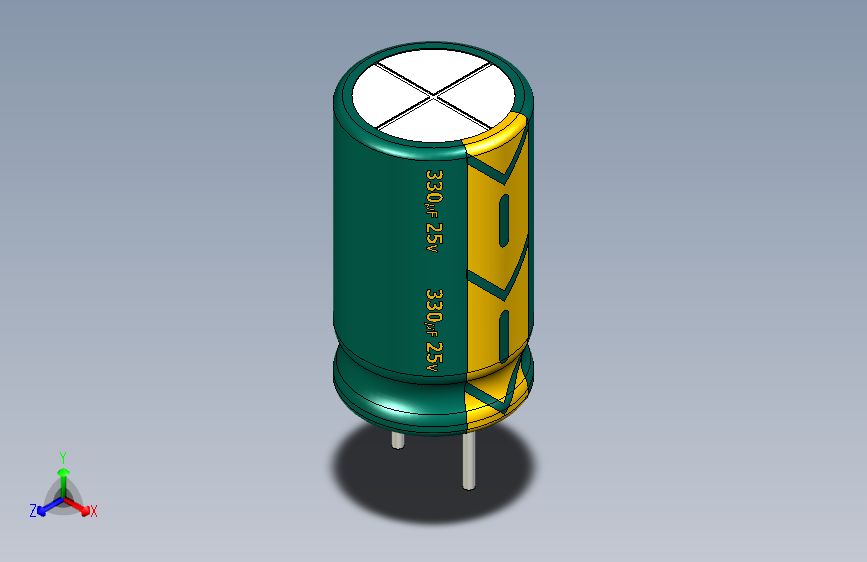 330uF 25V electr 8 x14mm P.diameter 4mm-Green-Yellow