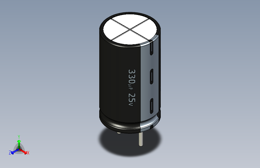 330uF 25V electr -8x14mm -P.diameter 4mm