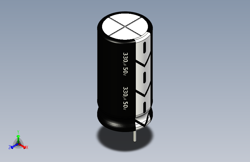 330uF 50V electr 10 x20mm -P.diameter 5mm-Black-White