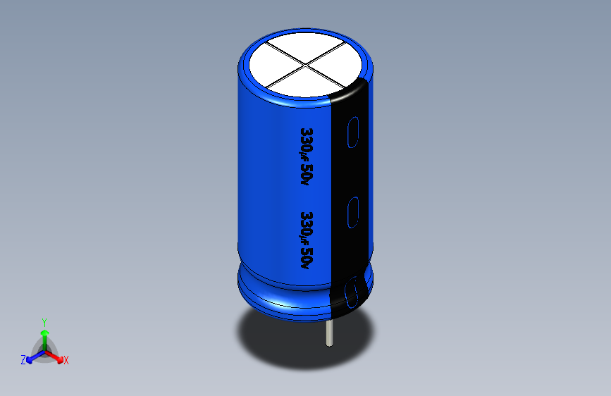 330uF 50V electr 10 x20mm -P.diameter 5mm-Blue-Black